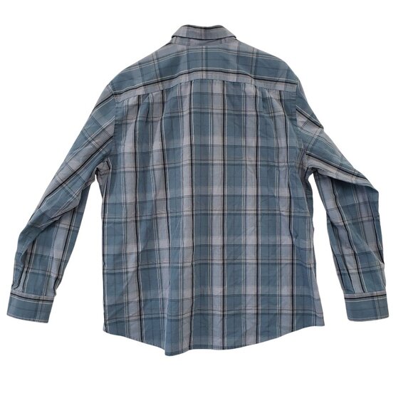 Dockers Mens Plaid Long Sleeve Button Up Shirt Size XL Blue Easy Care Casual - Picture 2 of 6